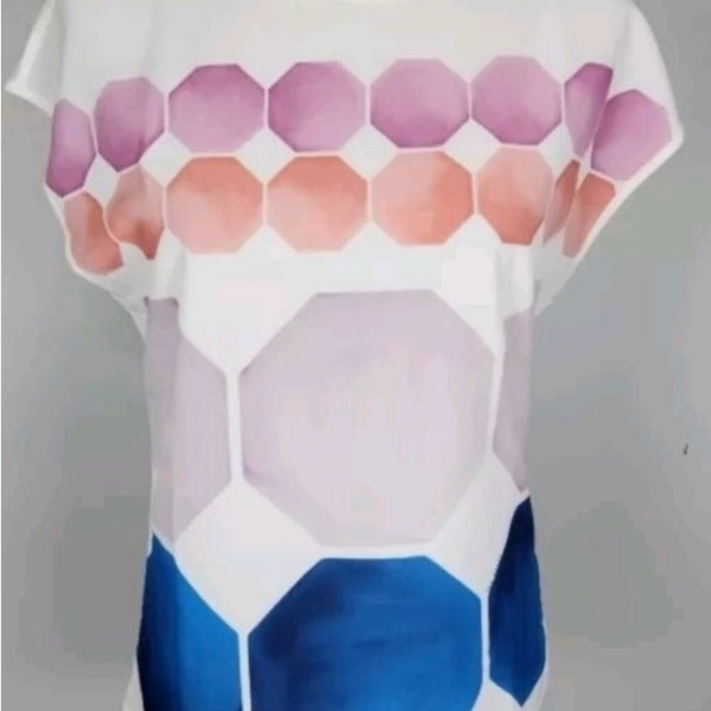 Ted Baker Canndy Geometric Cap Sleeve Blouse